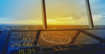 Surveying communications within airports and monitoring meteorological data.